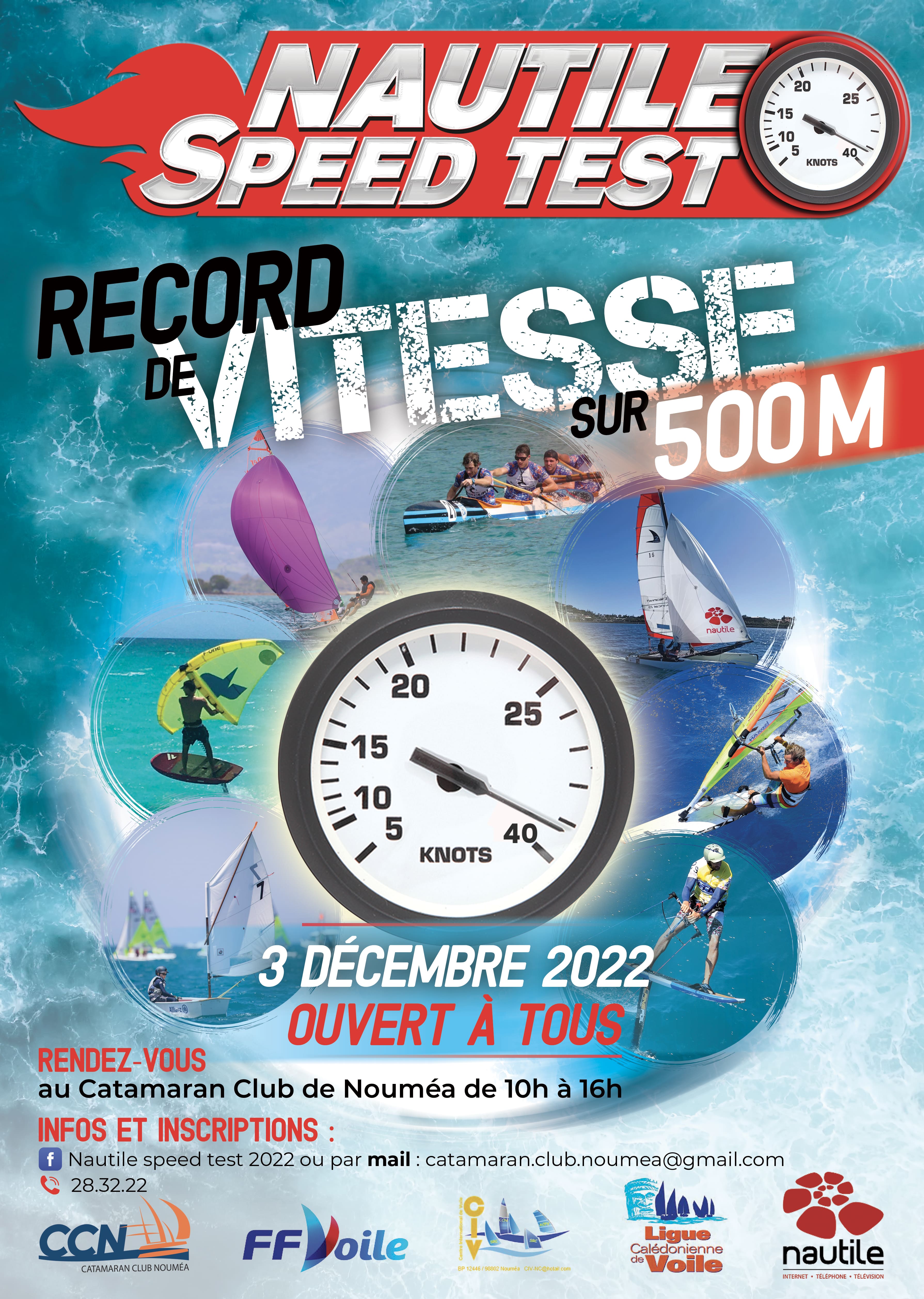 Affiche de présentation du Nautile Speed Test 2022