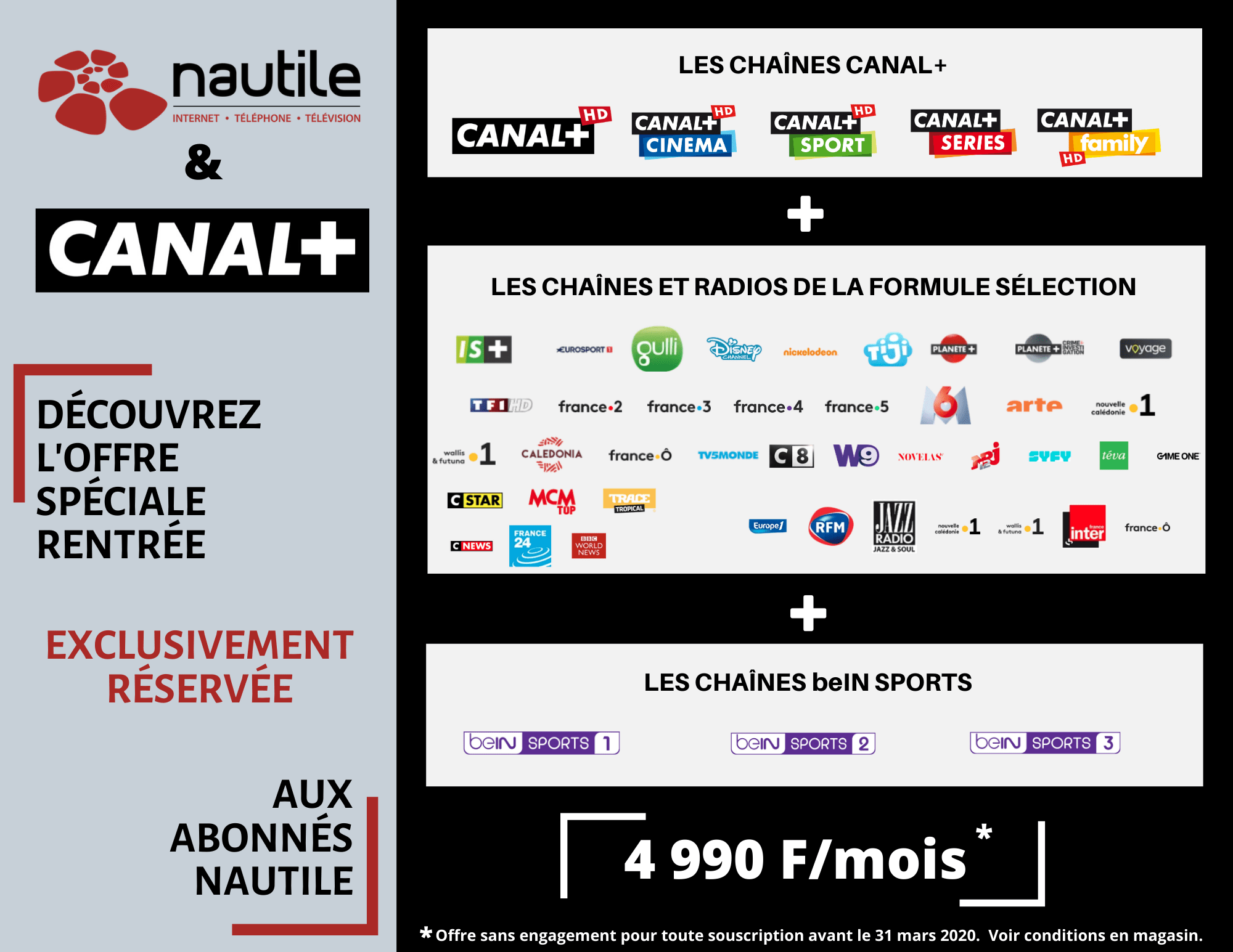 Offre CANAL + spéciale rentrée